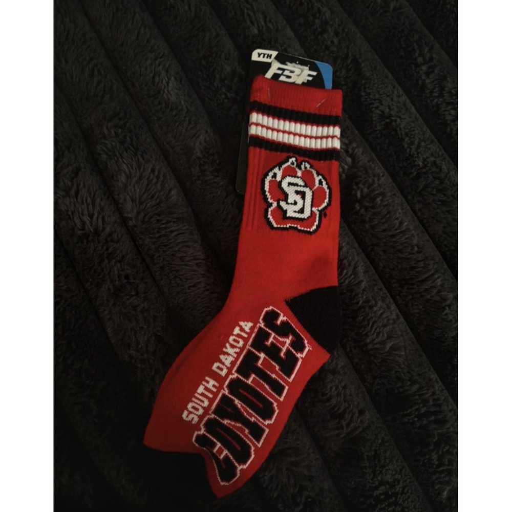 South Dakota USD Coyotes Youth Stripe Crew Socks